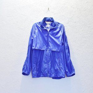 MCGREGOR COMPETITOR'S CLUB Vintage Blue Zip Packable Windbreaker Jacket | Size L
